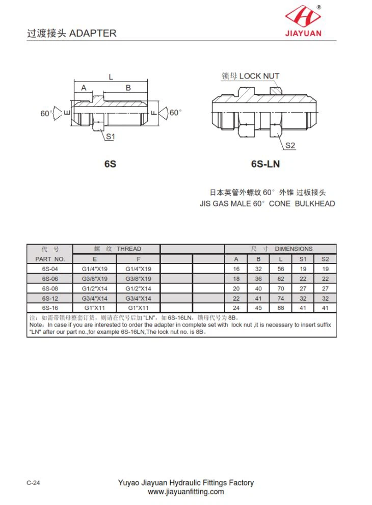 Bộ điều hợp vách ngăn nam JIS