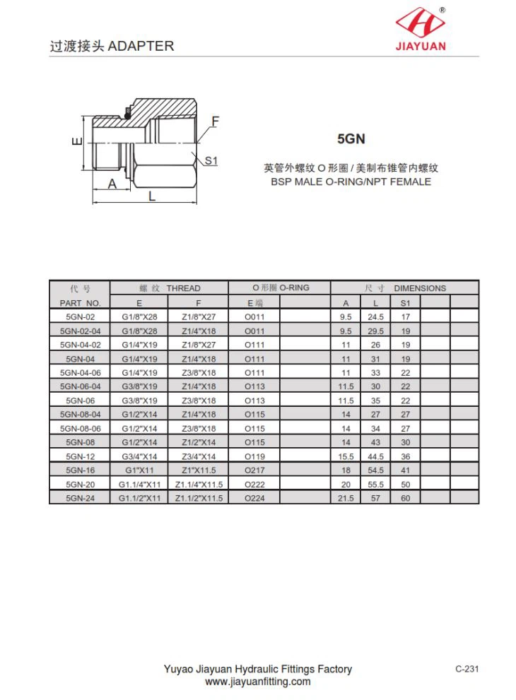 Phụ kiện nam NPT Nữ BSP