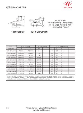 Nam JIC Soft Seal Flare Khuỷu tay BSPT
